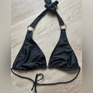 Jessica Simpson Black Triangle Adjustable Bikini Top